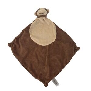 Angel Dear Lovey Baby Security Blanket Plush‎ Brown Tan Monkey Embroidered Face